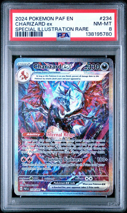 Pokémon TCG Charizard EX Paldean Fates Card 234/091 Sir SV PSA 8