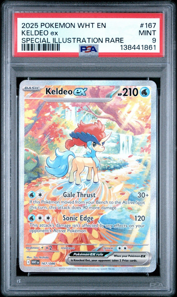 Pokemon TCG Keldeo EX 167/086 White Flare Special Illustration Rare Card PSA 9