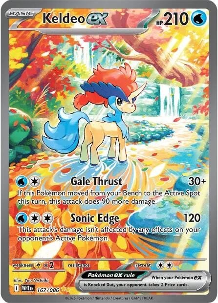 Pokemon TCG Keldeo EX 167/086 White Flare Special Illustration Rare Card PSA 9