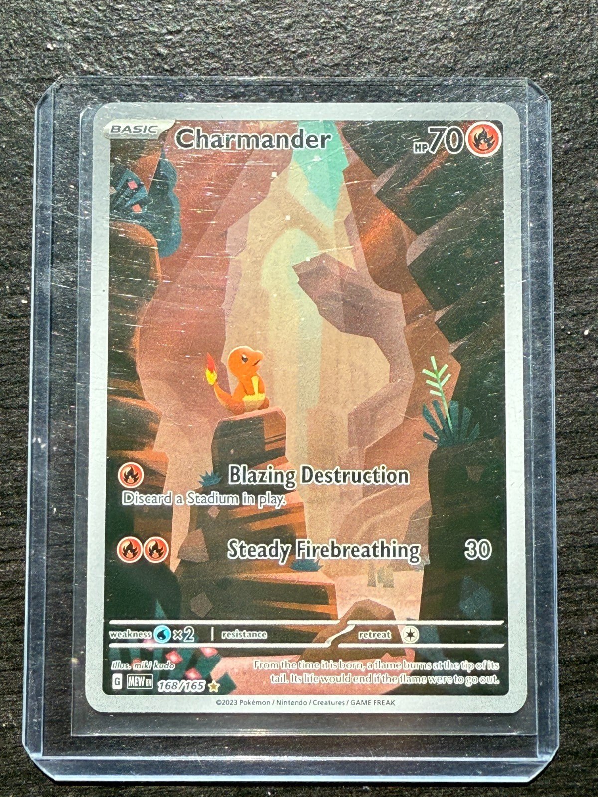Pokemon TCG Mew EN 151 Charmander 168 Illustration Rare Full Art Holo Mint NM