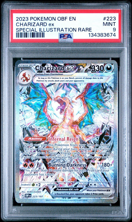 Pokemon TCG Obsidian Flames Charizard EX Card 223/197 Sir PSA 9