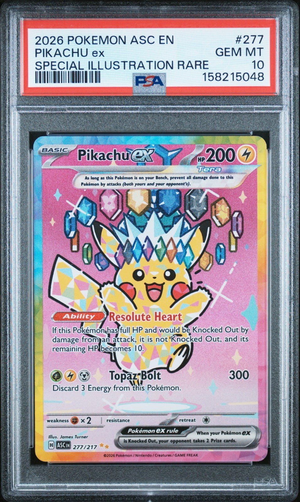 Pokémon TCG Pikachu EX 277 PSA 10 Ascended Heroes 2