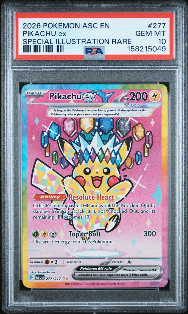 Pokémon TCG Pikachu EX 277 PSA 10 Ascended Heroes