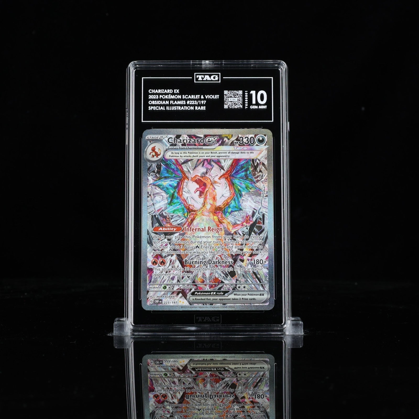 Pokemon TCG Sv03: Obsidian Flames Charizard EX Holo 223/197 TAG 10 3