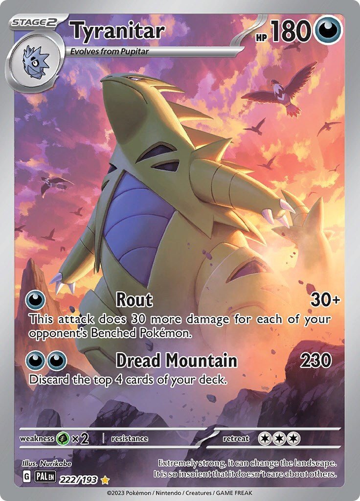 Pokemon TCG Tyranitar Scarlet & Violet Paldea Evolved Holo NM 222/193