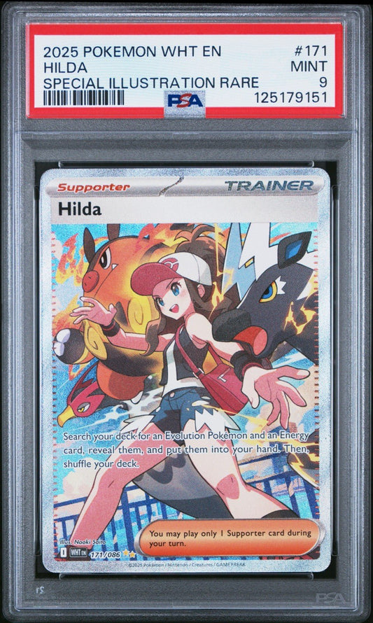 Pokemon TCG White Flare Hilda Card 171/086 Special Illustration Rare PSA 9