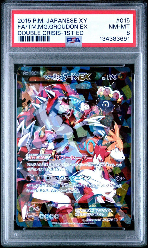 Pokemon Team Magma's Groudon EX Card 015/034 Japanese PSA 8
