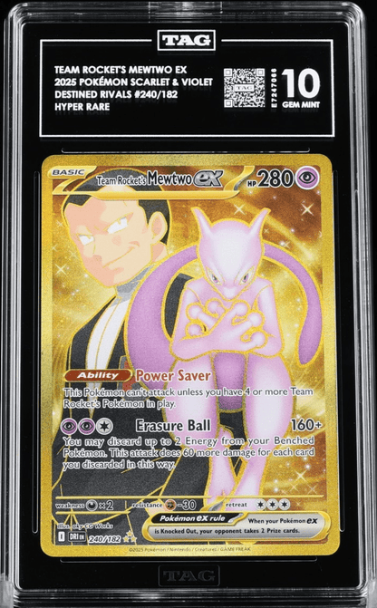 Pokemon Team Rocket's Mewtwo ex 240/182 Destined Rivals TAG 10