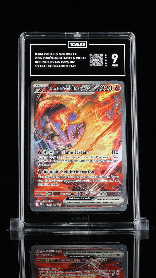 Pokemon Team Rockets Moltres ex Destined Rivals SIR 229 TAG 9