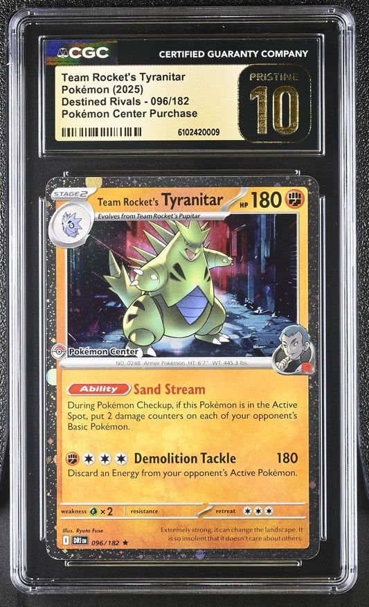 Pokemon Team Rocket's Tyranitar Pokemon Center Exclusive 096/182 CGC 10 Pristine