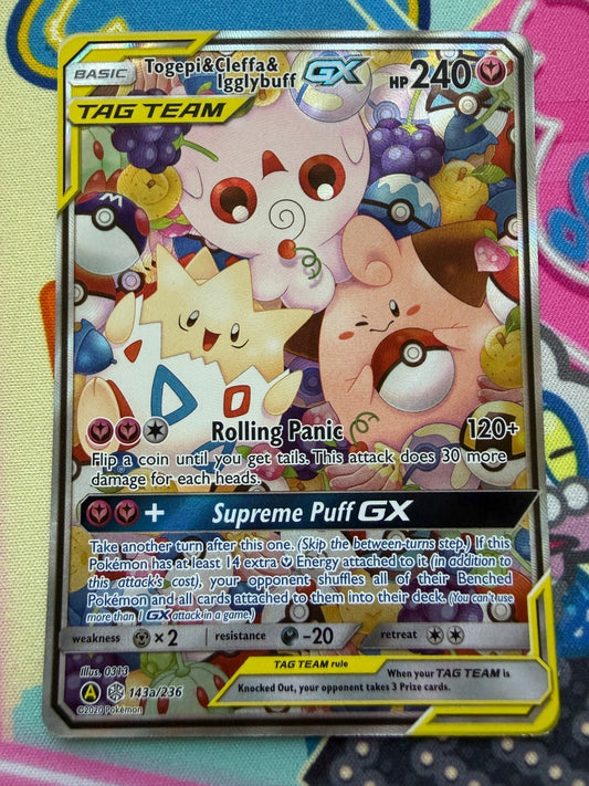 Pokemon Togepi & Cleffa & Igglybuff GX 143A/236 Alternate Art Holo NM