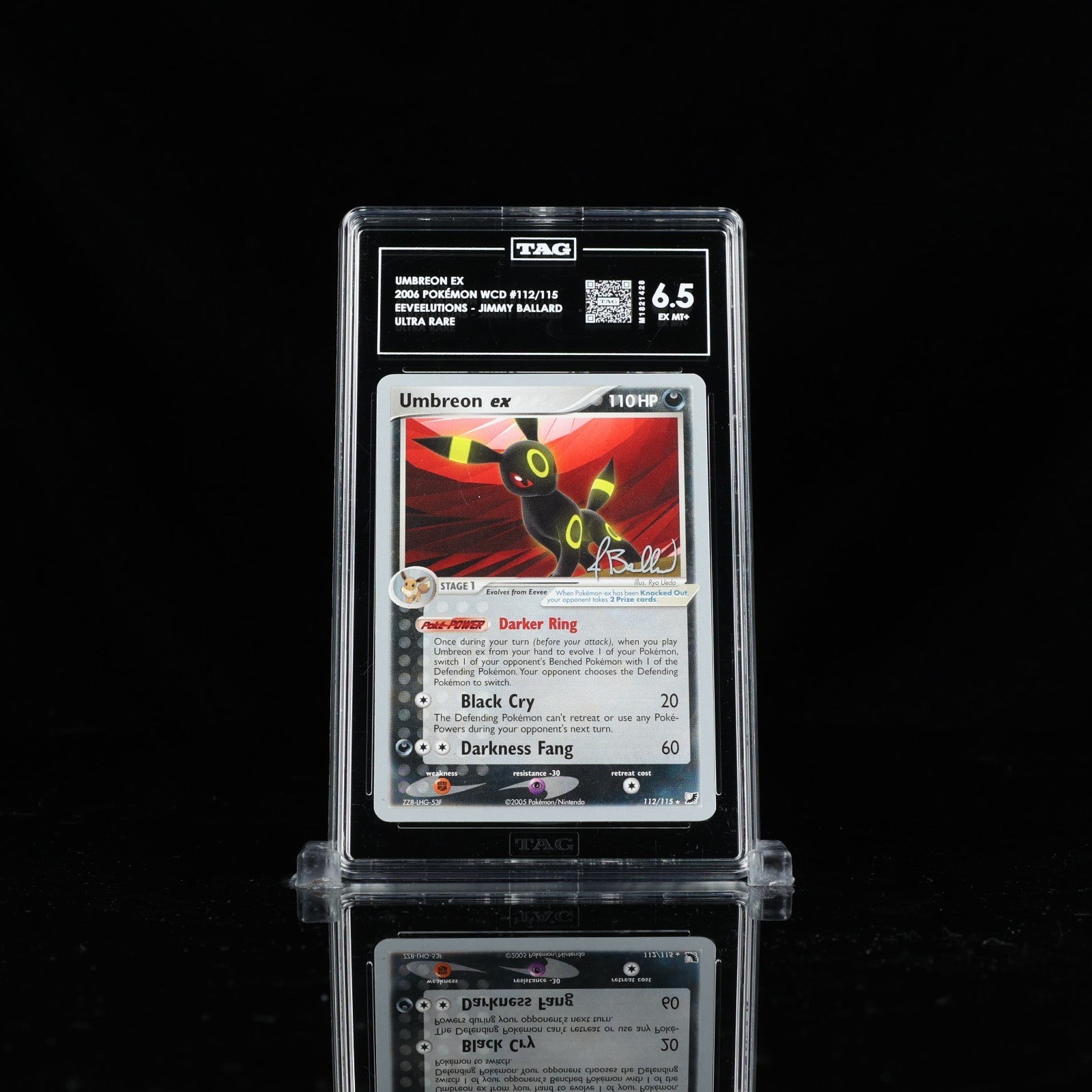Pokemon UMBREON ex 112/115 (2006 World Championships) Eeveelutions TAG 6.5