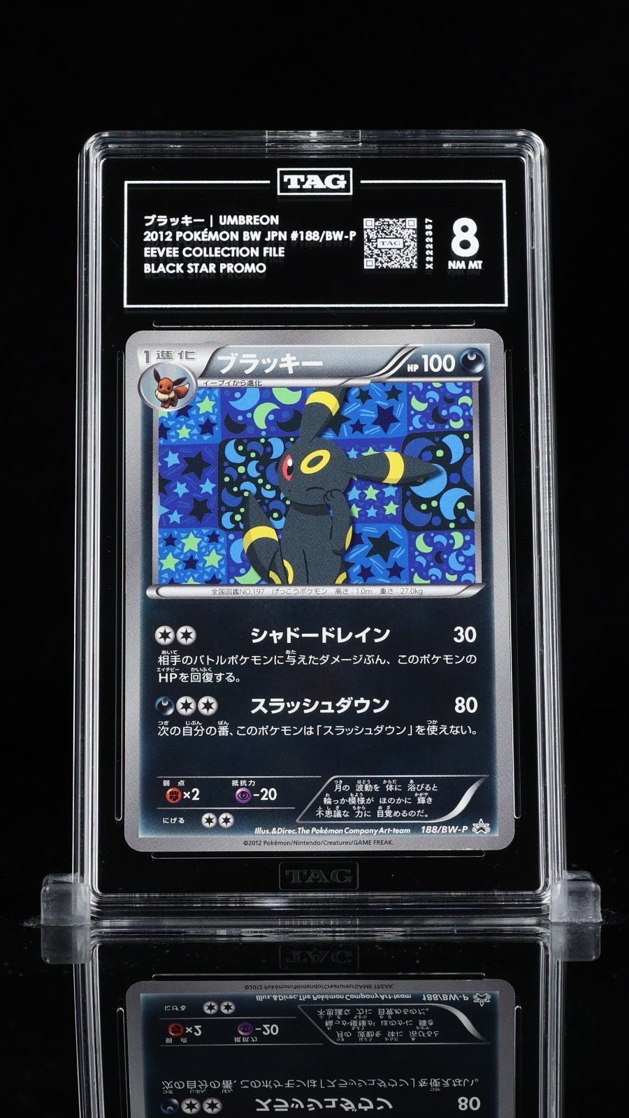 Pokemon Umbreon Japanese Eevee File Promo 188/BW - P TAG 8