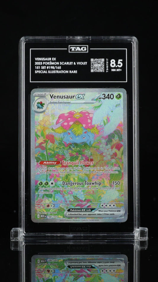 Pokemon Venusaur ex 151 MEW EN Special Illustration Rare 198 TAG 8.5