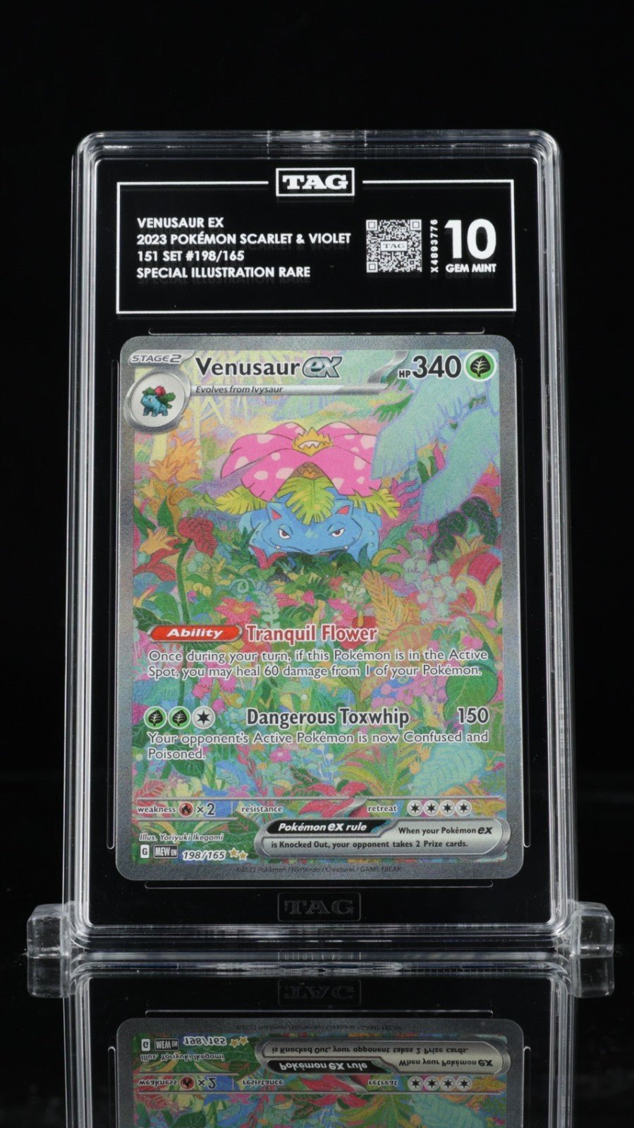 Pokemon Venusaur Ex 198/165 Scarlet Violet 151 Special Illustration Rare TAG 10