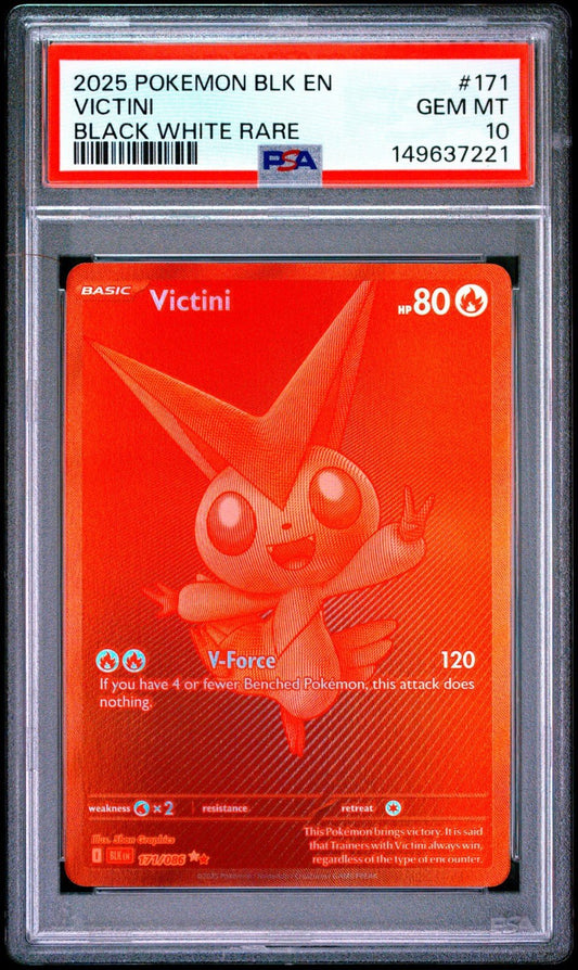 Pokemon Victini Full Art Black White Rare White Flare 171 PSA 10
