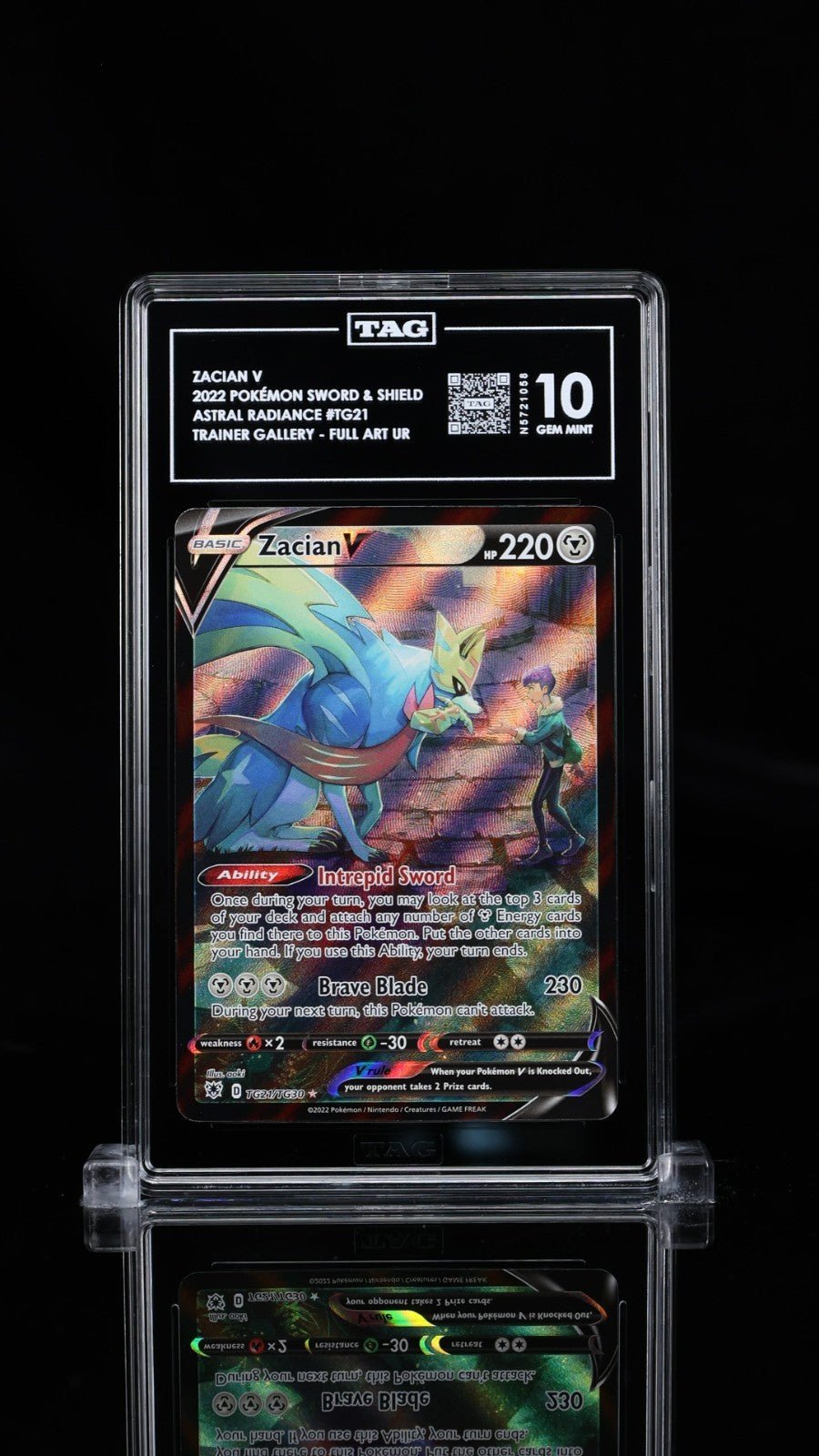 Pokemon Zacian V TG21/TG30 Swsh10: Astral Radiance Trainer Gallery Holo TAG 10