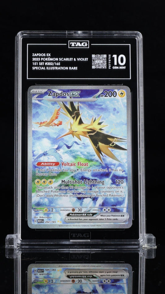 Pokemon Zapdos ex 202/165 TAG 10 Scarlet & Violet 151 Holo