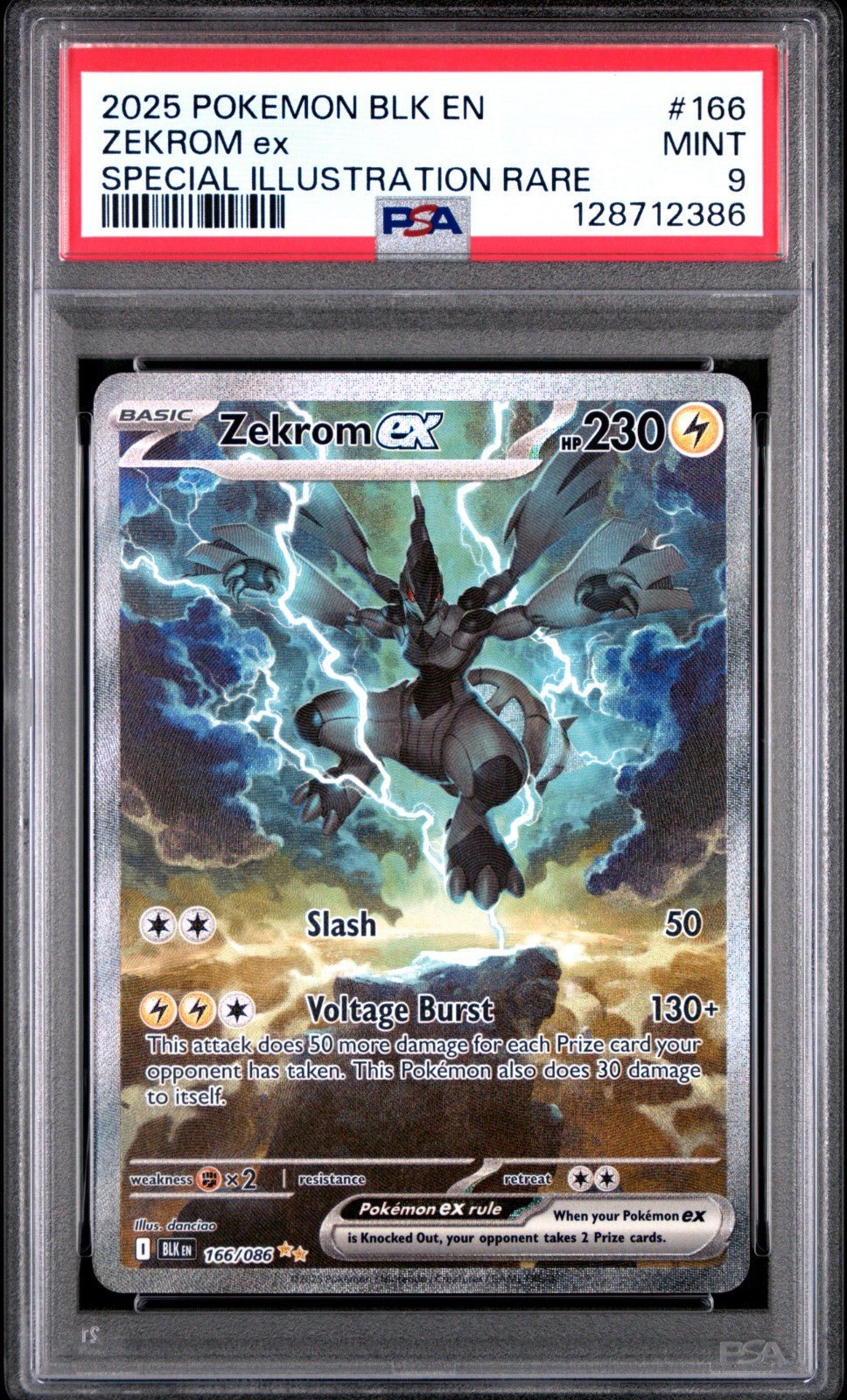 Pokemon Zekrom ex 166/086 Sv: Black Bolt Holo PSA 9