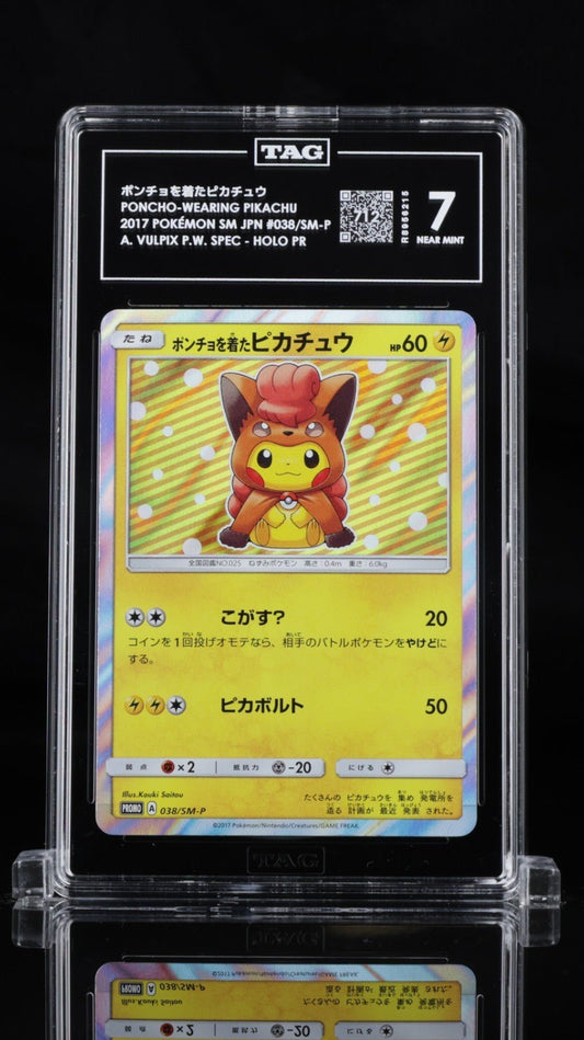 Poncho Wearing Pikachu Vulpix 038/SM - P Promo Pokemon Japanese TAG 7