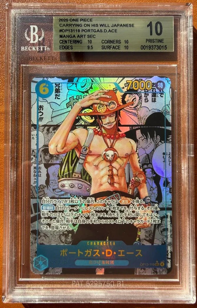 Portgas D. Ace(Manga Alt Art) OP13 - 119 SEC Carrying on His Will Japanese BGS 10