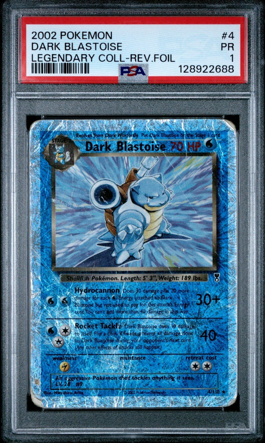 PSA 1 Dark Blastoise Reverse Holo - 4/110 - Legendary Collection - Pokemon