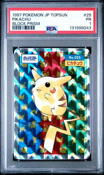 PSA 1 Pikachu Japanese Topsun Holo Pokemon 1995 Pocket Monster 25 Japan