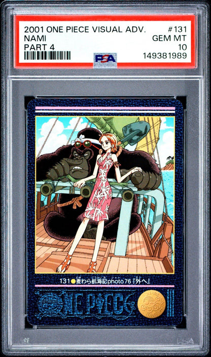 PSA 10 2001 CARDDASS ONE PIECE VISUAL ADVENTURE PART 4 131 NAMI