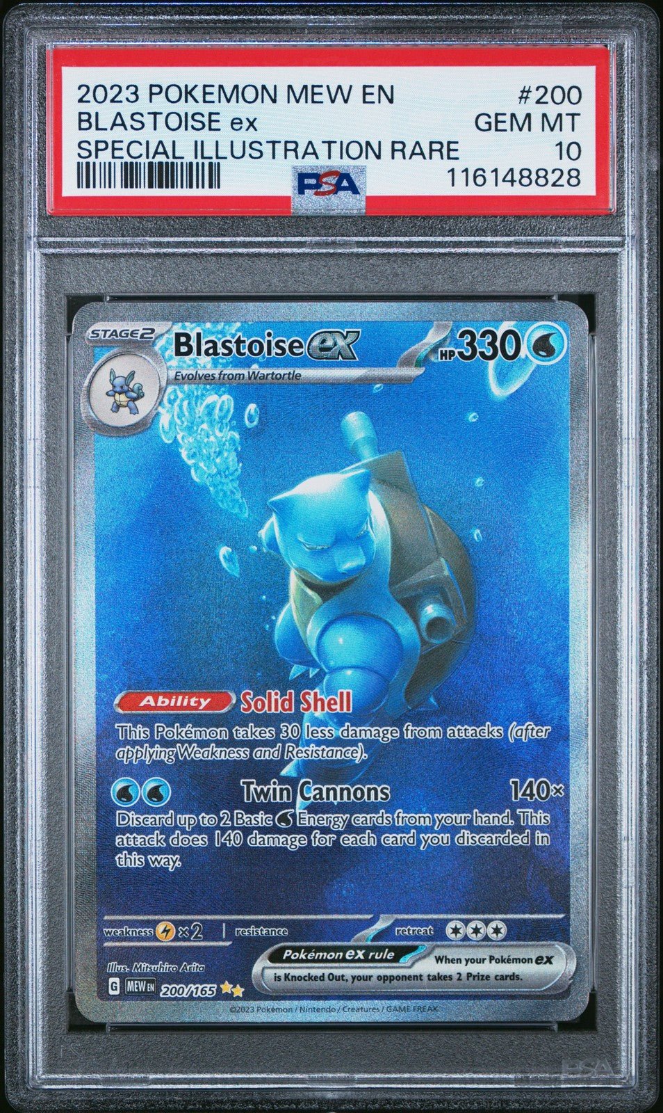 PSA 10 Blastoise EX 200/165 Pokemon Scarlet Violet 151 Special Illustration Rare