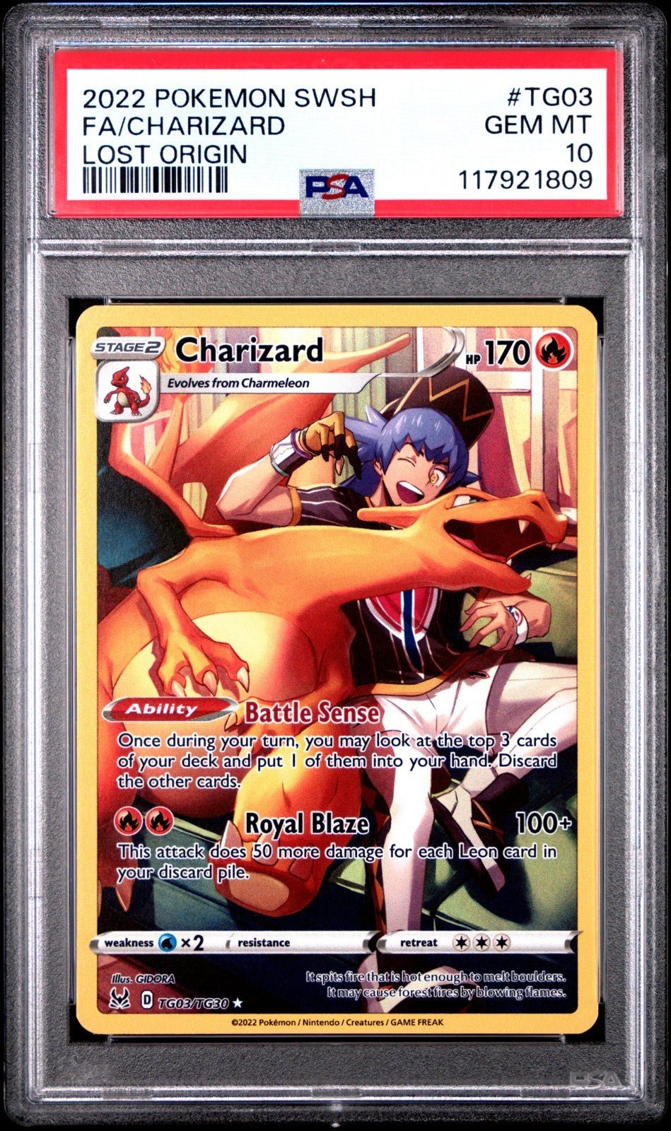 PSA 10 Charizard Trainer Gallery 2022 Lost Origin TG03/TG30