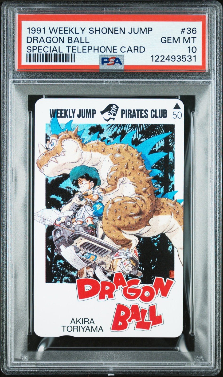 PSA 10 Dragon Ball Phone Card 1991 Weekly Shonen Jump 36 Akira Toriyama