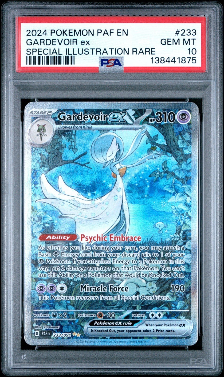 PSA 10 Gardevoir EX Special Illustration Paldean Fates 233/091