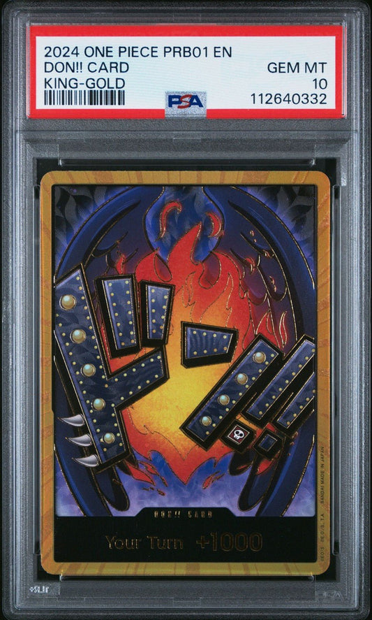 PSA 10 KING - GOLD DON ENGLISH CARD, 2024 ONE PIECE PRB01 PREMIUM BOOSTER RARE