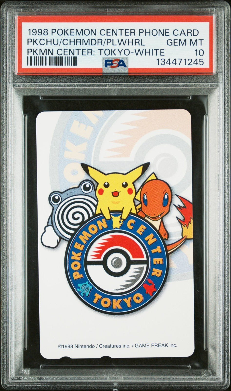 PSA 10 Pokemon Phone Card Pikachu & Friends White Japanese Center Tokyo 1998 2