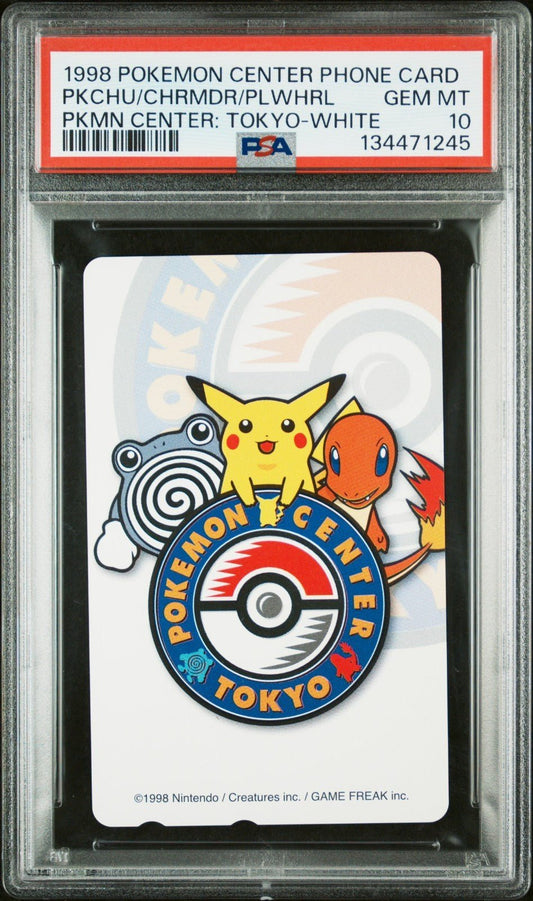 PSA 10 Pokemon Phone Card Pikachu & Friends White Japanese Center Tokyo 1998 2