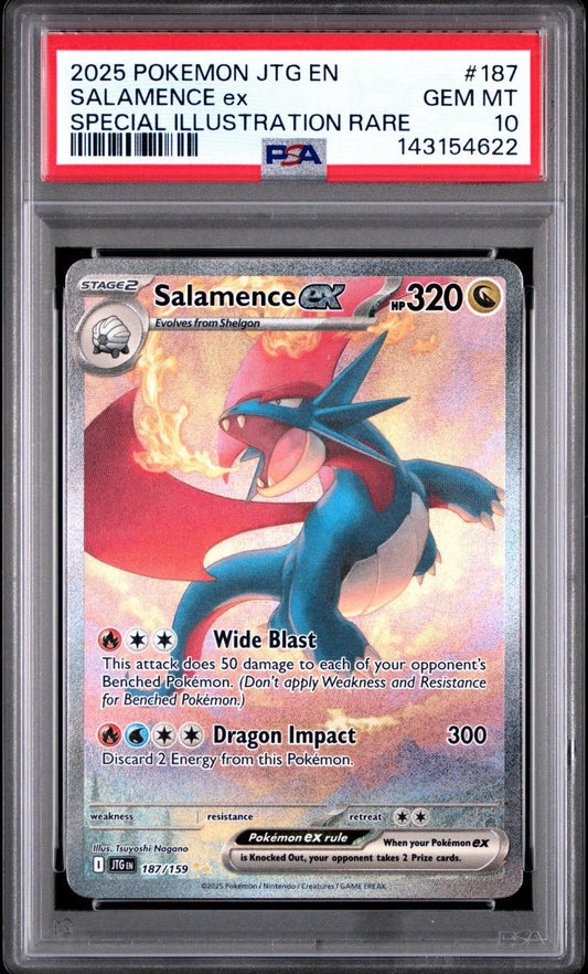 PSA 10 Salamence ex 187/159 Pokemon Journey Together Special Illustration Rare