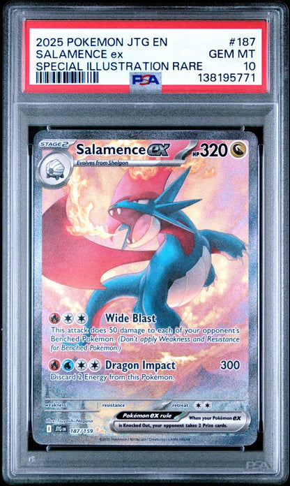 PSA 10 Salamence ex SIR 187/159 Pokemon Journey Together 2025 ENGLISH