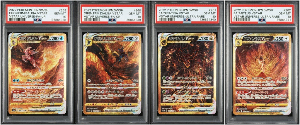 PSA 10 Sequential Set Arceus Giratina Dialga Palkia Pokemon VSTAR Universe 2022