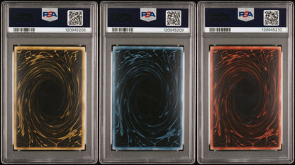 PSA 10 Yugioh Ra Obelisk Slifer Secret Rare GBI 001 002 003 Sequential Set