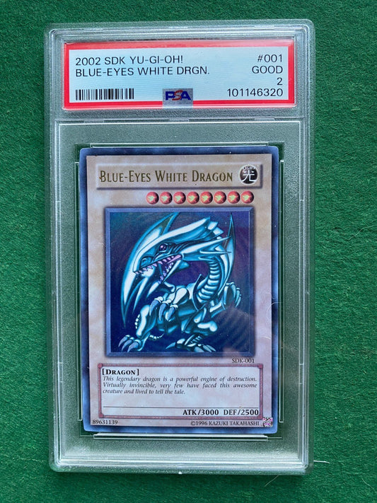 PSA 2 Faded Blue Eyes White Dragon SDK - 001 Starter Deck Kaiba YuGiOh