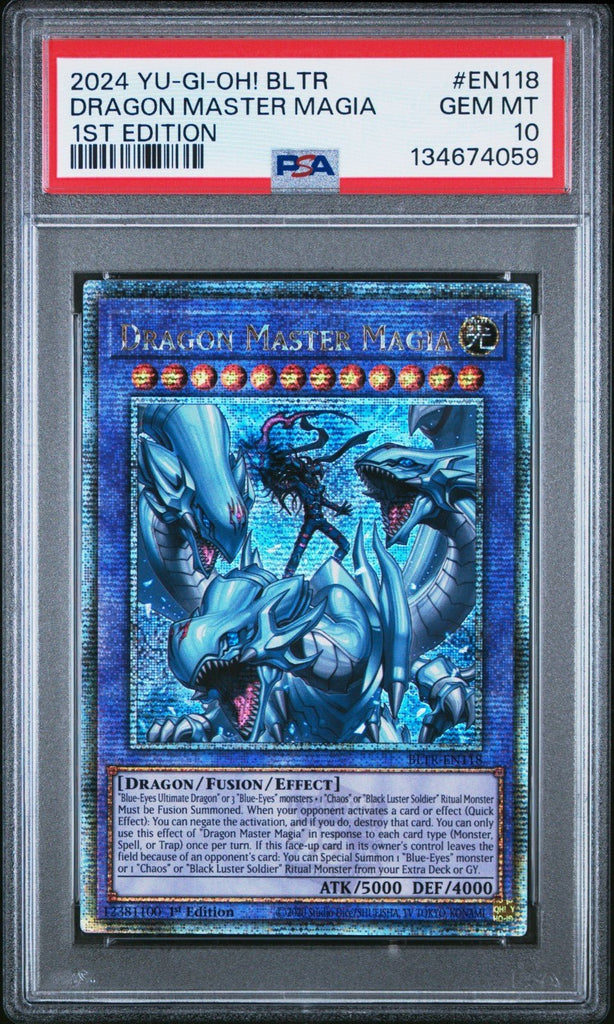 PSA 2024 Yu - Gi - Oh! BLTR Dragon Master Magia 1st Edition EN118 Gem Mt 10