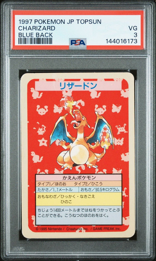 PSA 3 1997 Pokemon Topsun Blue Back Charizard 1st No Number Japanese
