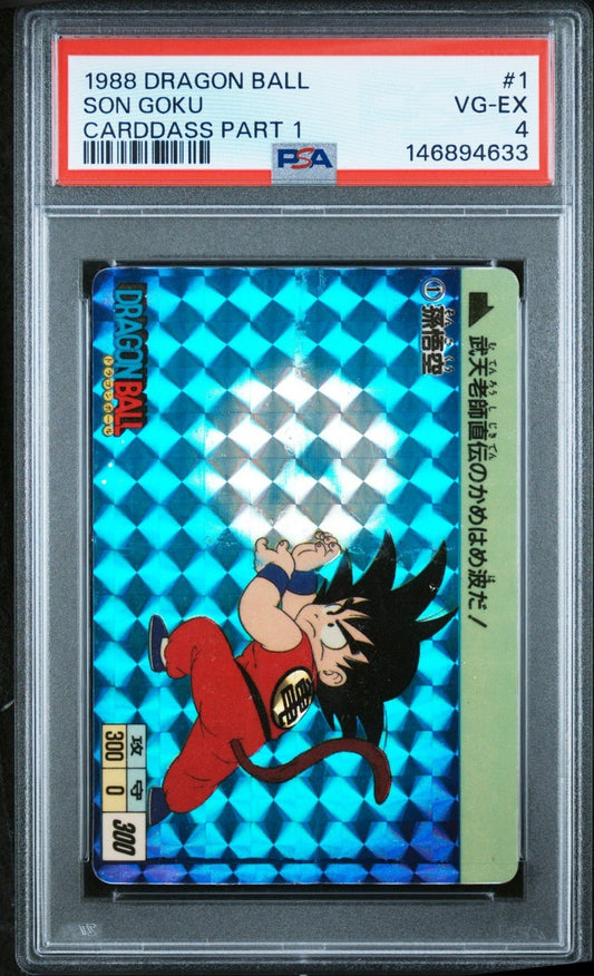 PSA 4 Dragon Ball Bandai Carddass Part 1 Son Goku 1 Japanese 1988