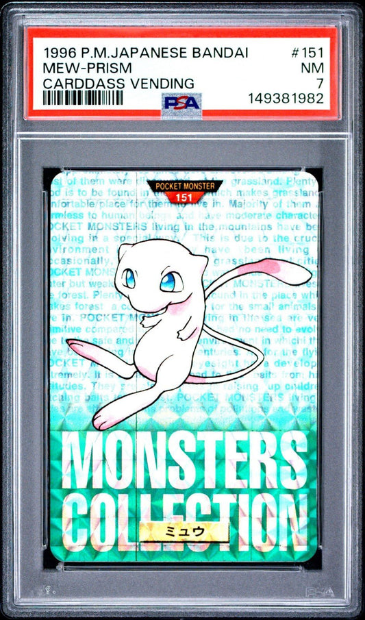 PSA 7 Mew Prism Green Japanese Bandai Cardass Vending Prism 151