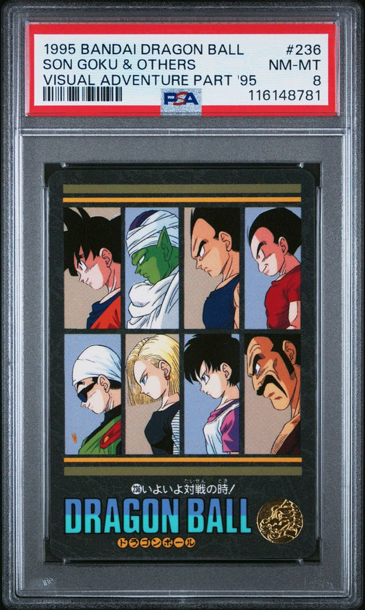 PSA 8 1995 Bandai Dragon Ball Visual Adventure Part '95 236 Son Goku & Others