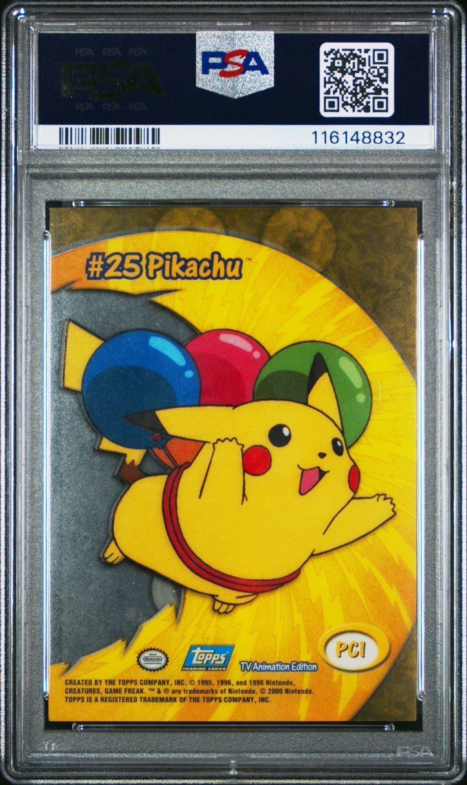 PSA 8 NM - MT Topps Pikachu Clear Card PC1 Pokemon 2000 TV Animation
