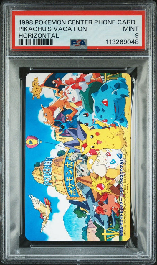 PSA 9 1998 Pokemon JR Kikaku Phone Card Pikachu's Vacation Horizontal