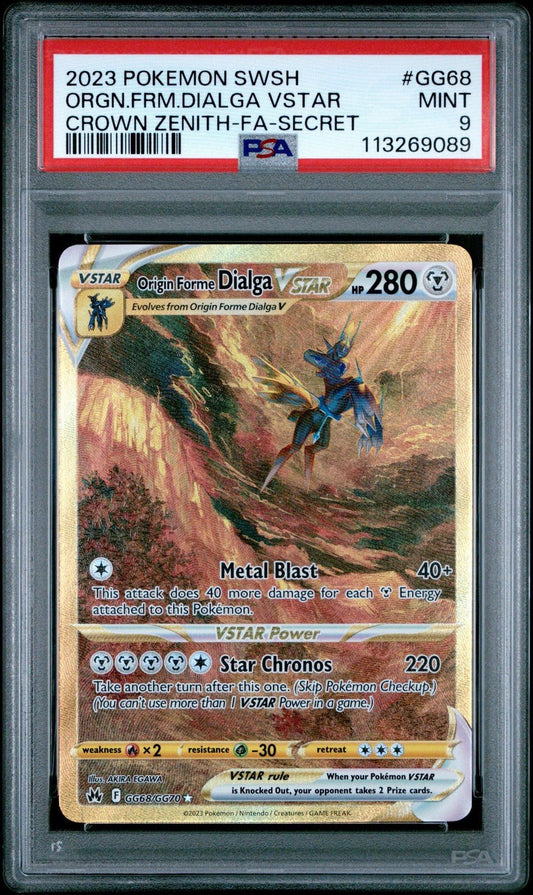 PSA 9 - 2023 Pokemon Origin Forme Dialga Vstar GG68 Gold Crown Zenith