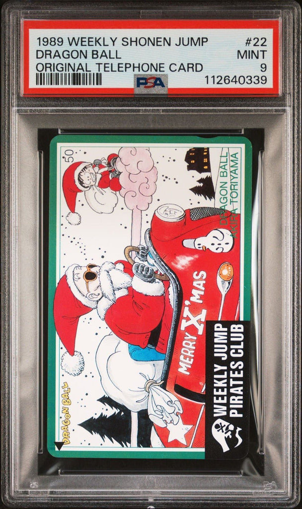 PSA 9 - Master Roshi Son Goku Merry Xmas Dragon Ball Phone Card 22