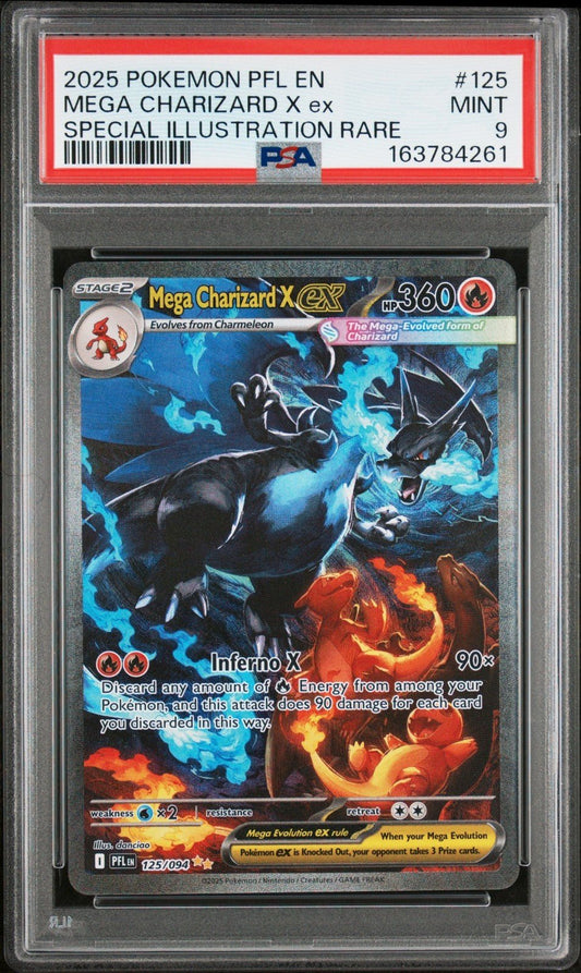 PSA 9 Mega Charizard X ex 125/094 Special Illustration Rare Pokemon PFL EN